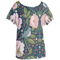 Spring Design With Watercolor Flowers Women s Oversized T-shirt