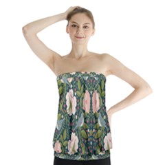 Spring Design With Watercolor Flowers Strapless Top by AlexandrouPrints