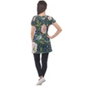 Spring Design with watercolor flowers Puff Sleeve Tunic Top View2