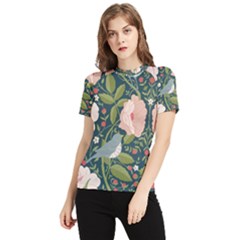 Spring Design With Watercolor Flowers Women s Short Sleeve Rash Guard