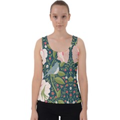 Spring Design With Watercolor Flowers Velvet Tank Top by AlexandrouPrints