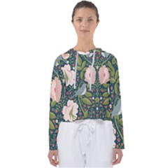 Spring Design With Watercolor Flowers Women s Slouchy Sweat