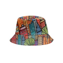 City New York Nyc Skyscraper Skyline Downtown Night Business Urban Travel Landmark Building Architec Bucket Hat (kids) by Posterlux