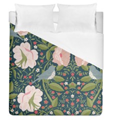 Spring Design With Watercolor Flowers Duvet Cover (queen Size) by AlexandrouPrints