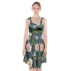 Spring Design With Watercolor Flowers Racerback Midi Dress