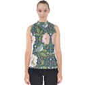 Spring Design with watercolor flowers Mock Neck Shell Top View1