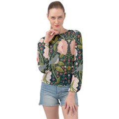 Spring Design With Watercolor Flowers Banded Bottom Chiffon Top by AlexandrouPrints