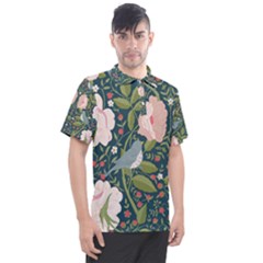 Spring Design With Watercolor Flowers Men s Polo T-shirt by AlexandrouPrints