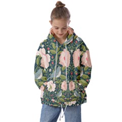 Spring Design With Watercolor Flowers Kids  Oversized Hoodie