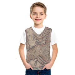 Old Vintage Classic Map Of Europe Kids  Basketball Tank Top by Paksenen