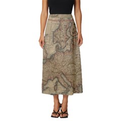 Old Vintage Classic Map Of Europe Classic Midi Chiffon Skirt by Paksenen