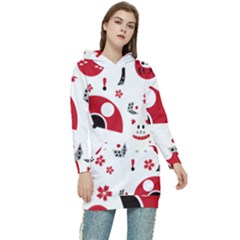 Assorted Illustration Lot Japan Fundal Japanese Women s Long Oversized Pullover Hoodie