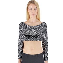 Monochrome Mirage Long Sleeve Crop Top by dflcprintsclothing