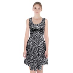 Monochrome Mirage Racerback Midi Dress