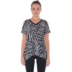 Monochrome Mirage Cut Out Side Drop T-shirt by dflcprintsclothing