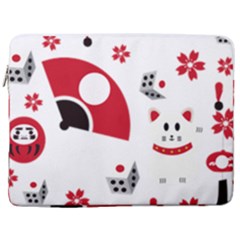 Assorted Illustration Lot Japan Fundal Japanese 17  Vertical Laptop Sleeve Case With Pocket