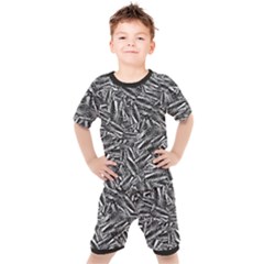 Monochrome Mirage Kids  T-shirt And Shorts Set by dflcprintsclothing