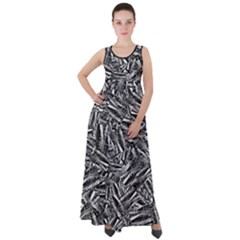 Monochrome Mirage Empire Waist Velour Maxi Dress