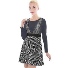 Monochrome Mirage Plunge Pinafore Velour Dress by dflcprintsclothing