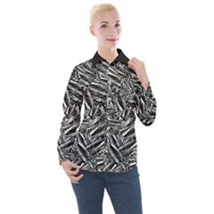 Monochrome Mirage Women s Long Sleeve Pocket Shirt