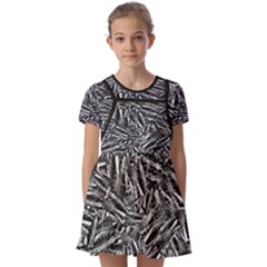 Monochrome Mirage Kids  Short Sleeve Pinafore Style Dress by dflcprintsclothing