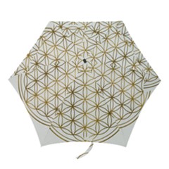 Gold Flower Of Life Sacred Geometry Mini Folding Umbrellas