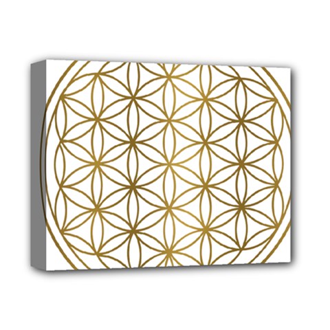 Gold Flower Of Life Sacred Geometry Deluxe Canvas 14  X 11  (stretched)