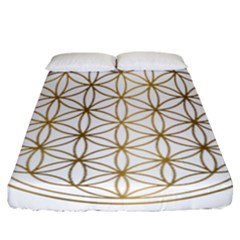 Gold Flower Of Life Sacred Geometry Fitted Sheet (california King Size)