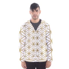 Gold Flower Of Life Sacred Geometry Men s Hooded Windbreaker by Maspions