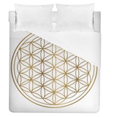 Gold Flower Of Life Sacred Geometry Duvet Cover (queen Size)