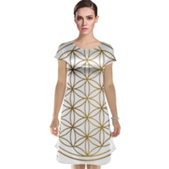 Gold Flower Of Life Sacred Geometry Cap Sleeve Nightdress