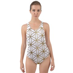 Gold Flower Of Life Sacred Geometry Cut-out Back One Piece Swimsuit