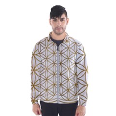 Gold Flower Of Life Sacred Geometry Men s Windbreaker by Maspions