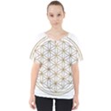 Gold Flower Of Life Sacred Geometry V-Neck Dolman Drape Top View1