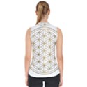 Gold Flower Of Life Sacred Geometry Mock Neck Shell Top View2