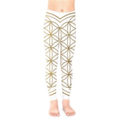 Gold Flower Of Life Sacred Geometry Kids  Leggings