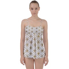 Gold Flower Of Life Sacred Geometry Babydoll Tankini Set