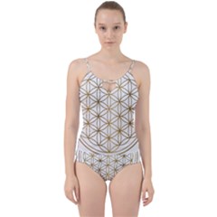 Gold Flower Of Life Sacred Geometry Cut Out Top Tankini Set