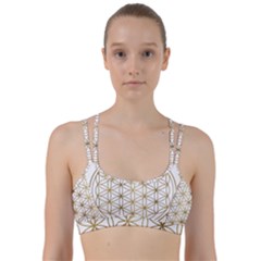 Gold Flower Of Life Sacred Geometry Line Them Up Sports Bra