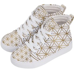 Gold Flower Of Life Sacred Geometry Kids  Hi-top Skate Sneakers