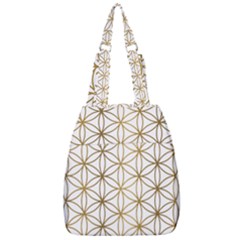 Gold Flower Of Life Sacred Geometry Center Zip Backpack