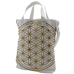 Gold Flower Of Life Sacred Geometry Canvas Messenger Bag