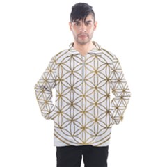 Gold Flower Of Life Sacred Geometry Men s Half Zip Pullover