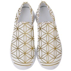 Gold Flower Of Life Sacred Geometry Men s Slip On Sneakers