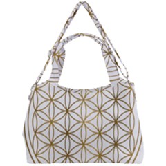 Gold Flower Of Life Sacred Geometry Double Compartment Shoulder Bag