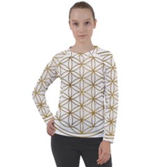 Gold Flower Of Life Sacred Geometry Women s Long Sleeve Raglan T-shirt