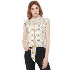 Gold Flower Of Life Sacred Geometry Frill Detail Shirt