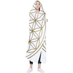 Gold Flower Of Life Sacred Geometry Wearable Blanket