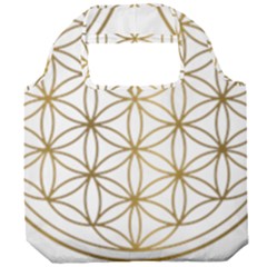 Gold Flower Of Life Sacred Geometry Foldable Grocery Recycle Bag