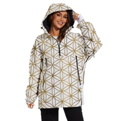 Gold Flower Of Life Sacred Geometry Women s Ski And Snowboard Waterproof Breathable Jacket by Maspions